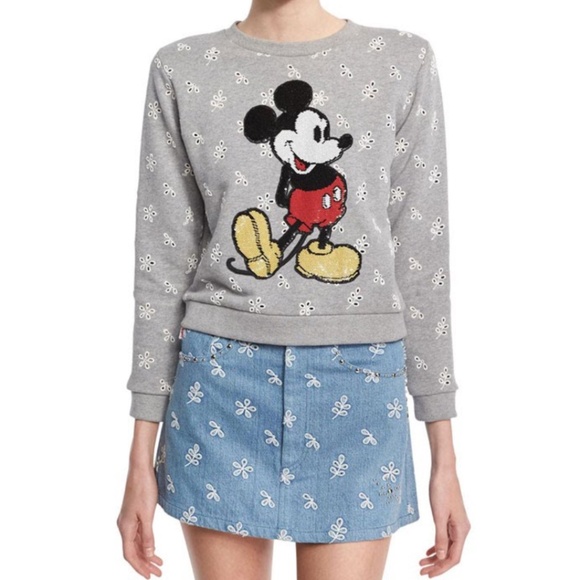 **LAST CALL** MARC JACOBS EUC Sequin Mickey Mouse Sweater in Grey Size M - Picture 9 of 9